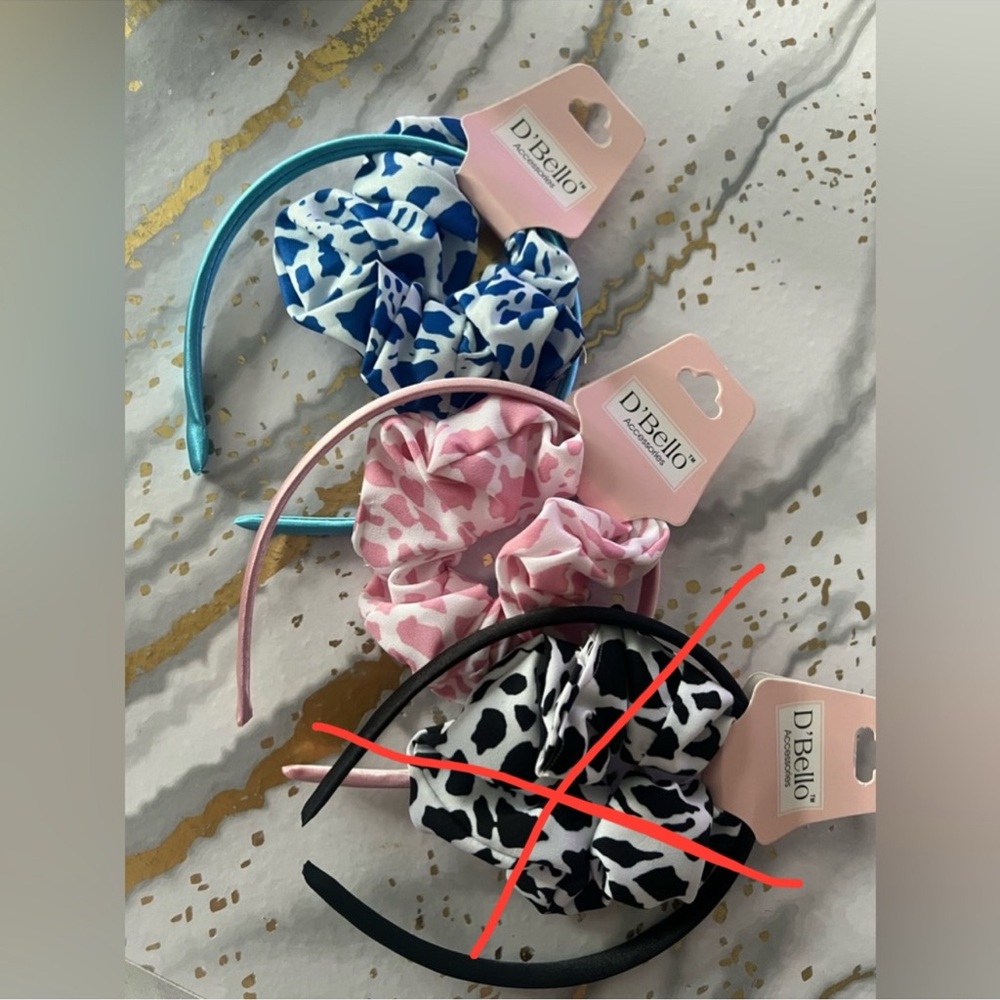 D Bello hair accessories CHOOSE YOUR COLOR headband and scrunchie set NWT